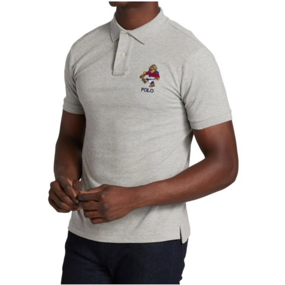 Polo by Ralph Lauren Light Gray Bear Logo Polo